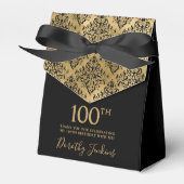 Ballotins 100th Birthday Gold Damask Thank You (Verso)
