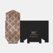 Ballotins 100th Birthday Rose Gold Damask Thank You (Déplié)
