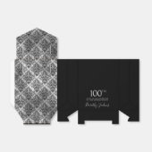 Ballotins 100th Birthday Silver Damask Thank You (Déplié)