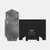 Ballotins 100th Birthday Silver Striped Thank You (Déplié)