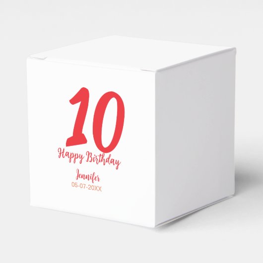 Ballotins 10e anniversaire ajouter nom date année rouge modè (Verso)