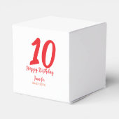 Ballotins 10e anniversaire ajouter nom date année rouge modè (Arrière)