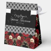 Ballotins 16 Roses Rouges Douces Dentelle Blanche Étincelant (Verso)