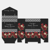 Ballotins 16 Roses Rouges Douces Dentelle Blanche Étincelant (Déplié)