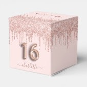 Ballotins 16e anniversaire rose rose or parties scintillant  (Arrière)