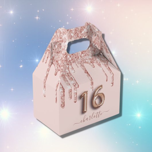 Ballotins 16e anniversaire rose rose or parties scintillant