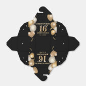 Ballotins 16e fête d'anniversaire Ballons noirs et or (Déplié)