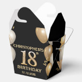 Ballotins 18e fête d'anniversaire Ballons noirs et or (Ouvert)