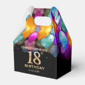 Ballotins 18e fête d'anniversaire Ballons noirs et or (Arrière)