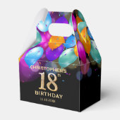 Ballotins 18e fête d'anniversaire Ballons noirs et or (Verso)