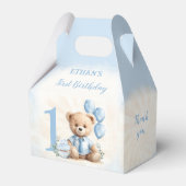 Ballotins 1er Anniversaire Bleu Beige Teddy Numéro (Verso)