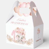 Ballotins 1er Anniversaire Fille Eléphant Ballons roses Gran (Recto)