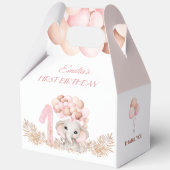 Ballotins 1er Anniversaire Fille Eléphant Ballons roses Gran (Verso)