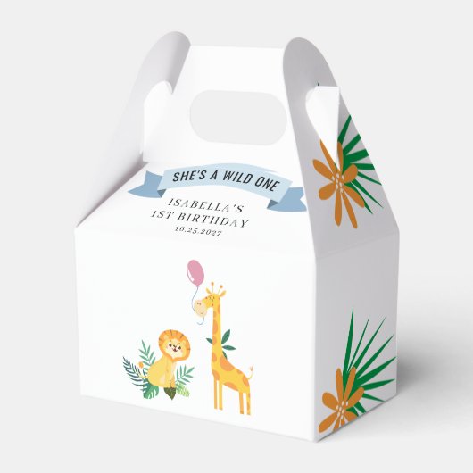 Ballotins 1er Anniversaire Forêt Animaux Lion Giraffe (Verso)