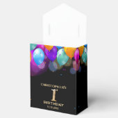 Ballotins 1ère fête d'anniversaire Ballons noirs et or (Ouvert)