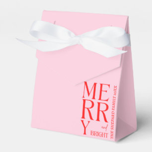 Ballotins 2026 Moderne Noël Joyeux et Lumineux Rouge Rose