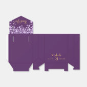 Ballotins 21e anniversaire fête violette merci nom pourpre (Déplié)