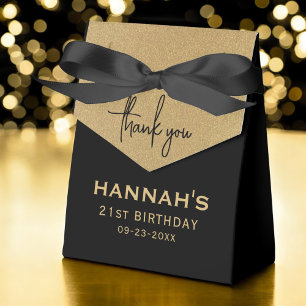 Ballotins 21e anniversaire Gold Foil Nom Merci de script