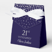 Ballotins 21e anniversaire Marine Blue Sparkly Merci (Verso)