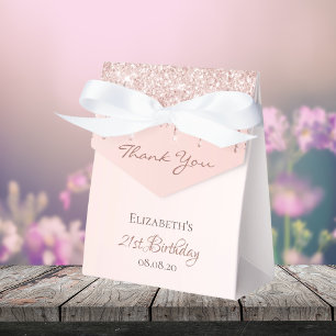 Ballotins 21e anniversaire rose or parties scintillant glam