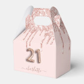 Ballotins 21e anniversaire rose rose or parties scintillant  (Arrière)