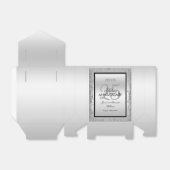 Ballotins 25e anniversaire du Mariage Glitzy Silver & Black (Déplié)