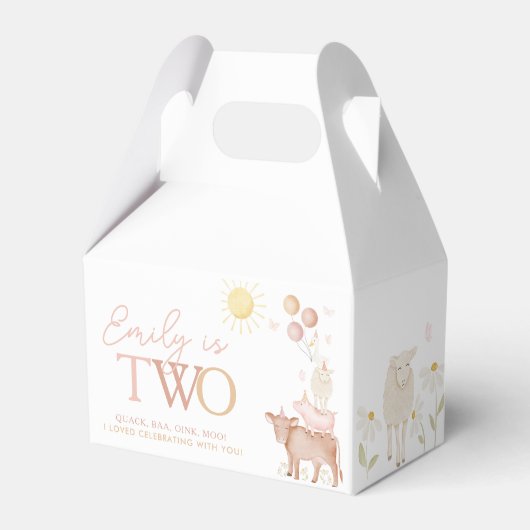 Ballotins 2e anniversaire Animaux de ferme Barnyard Filles d (Verso)