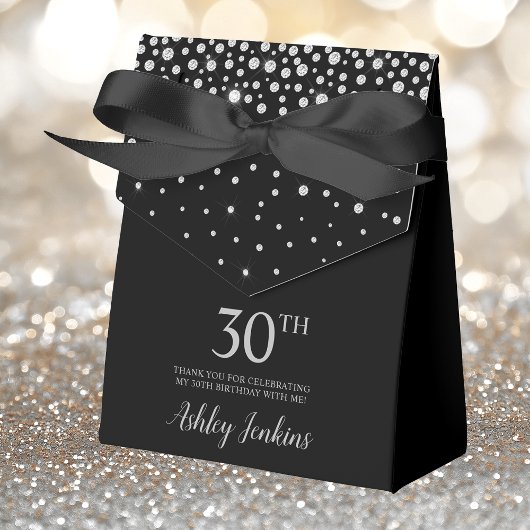 Ballotins 30e anniversaire Black Sparkly Merci