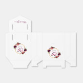 Ballotins 30e anniversaire blanc bordeaux fleurs géométrique (Déplié)
