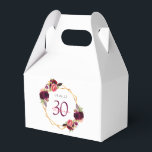 Ballotins 30th birthday white floral geometric burgundy<br><div class="desc">Elégant et glamour pour une fête de 30ème anniversaire. Avant et arrière : Un arrière - plan blanc chic avec un cadre géométrique en faux or. Décoré de fleurs violettes foncées et bordeaux, de plumes roses et boho. Le nom est écrit avec un script de style manuscrit rose. La date...</div>