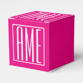 Ballotins 3 Initiales Monogramme | Blanc sur rose chaud (Verso)