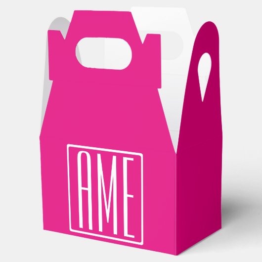 Ballotins 3 Initiales Monogramme | Blanc sur rose chaud (Ouvert)