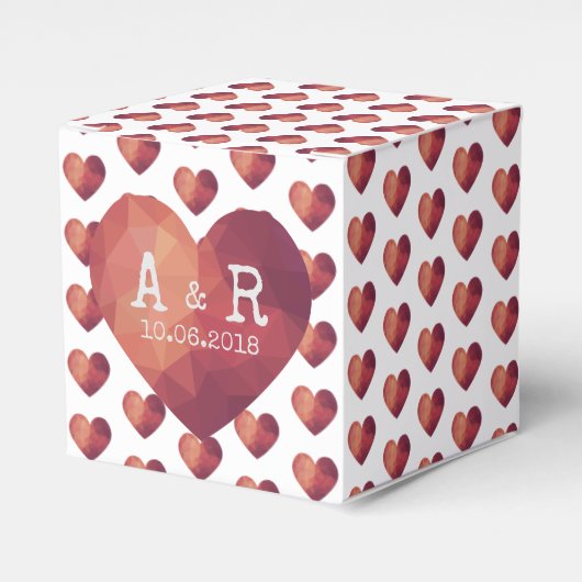 Ballotins 3d rouge couple monogrammes mariage date (Verso)