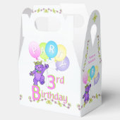 Ballotins 3e anniversaire Princesse Ours personnalisé (Ouvert)