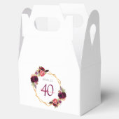 Ballotins 40e anniversaire flores bordeaux géométrique blanc (Ouvert)