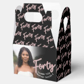 Ballotins 40e anniversaire Quarante écriture rose noir photo (Ouvert)