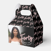 Ballotins 40e anniversaire Quarante écriture rose noir photo (Verso)