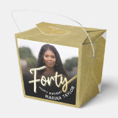 Ballotins 40th birthday Forty script gold black photo (Arrière)