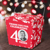 Ballotins 40th birthday personalized photo white red