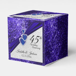 Ballotins 45e ou 65e Anniversaire de mariage paillettes bleu