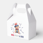 Ballotins 4 juillet Garçon Baby shower ours invité (Verso)