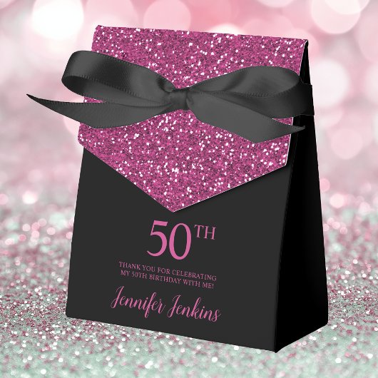 Ballotins 50e anniversaire Black Hot Pink Parties scintillan