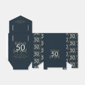 Ballotins 50e anniversaire bleu et or simple élégant moderne (Déplié)