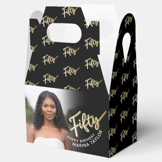 Ballotins 50e anniversaire Cinquante script or noir photo (Ouvert)