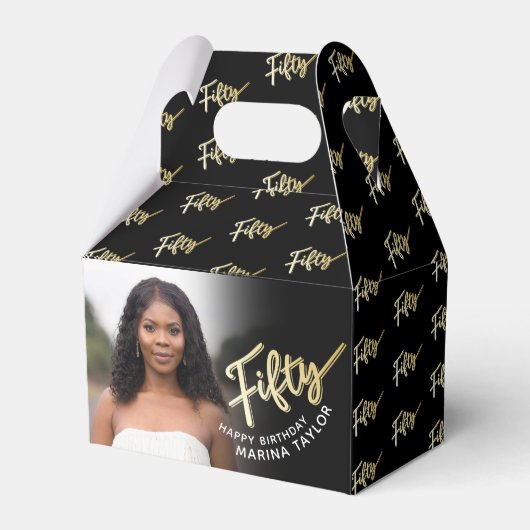 Ballotins 50e anniversaire Cinquante script or noir photo (Verso)