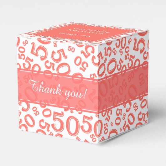 Ballotins 50e anniversaire Coral/Motif numérique blanc (Verso)