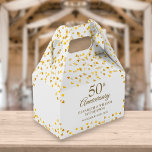 Ballotins 50e anniversaire de Mariage Ballotin des Coeurs d'<br><div class="desc">Elégant 50ème anniversaire de mariage d'or ballotin avec des coeurs d'or confetti dispersé sur vos noms,  date spéciale et message de remerciement mis en typographie moderne. Une façon parfaite de remercier vos invités ! Conçu par Thisisnotme©</div>