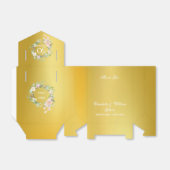 Ballotins 50e anniversaire de Mariage Rose Floral Golden (Déplié)