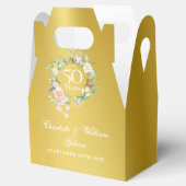 Ballotins 50e Anniversaire d'or Rose Floral Gold (Ouvert)