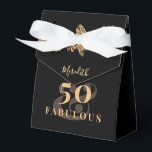 Ballotins 50e anniversaire Luxe Golden Flowers élégant Class<br><div class="desc">Luxueux ornement floral avec nom et âge pour personnaliser pour des fêtes d'anniversaire chic. Couleurs principales de ce modèle : noir,  blanc et or (encres régulières sont utilisées,  pas métalliques).</div>